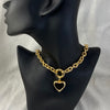 Bold and Beautiful Heart Necklace - Curb chain w/ 18k Gold plated