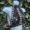 Lace Embrace Leather Halter - with Gold/Black