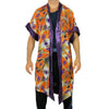 Geometric Orange/ Purple Duster Robe Kimono