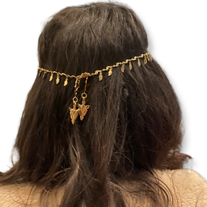 Aphrodite's Royal Veil W/ Gold Daggers Face Chain or Necklace