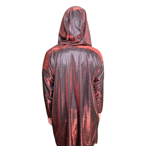 Long Sleeve w/ Hood Red Flashy Duster Robe