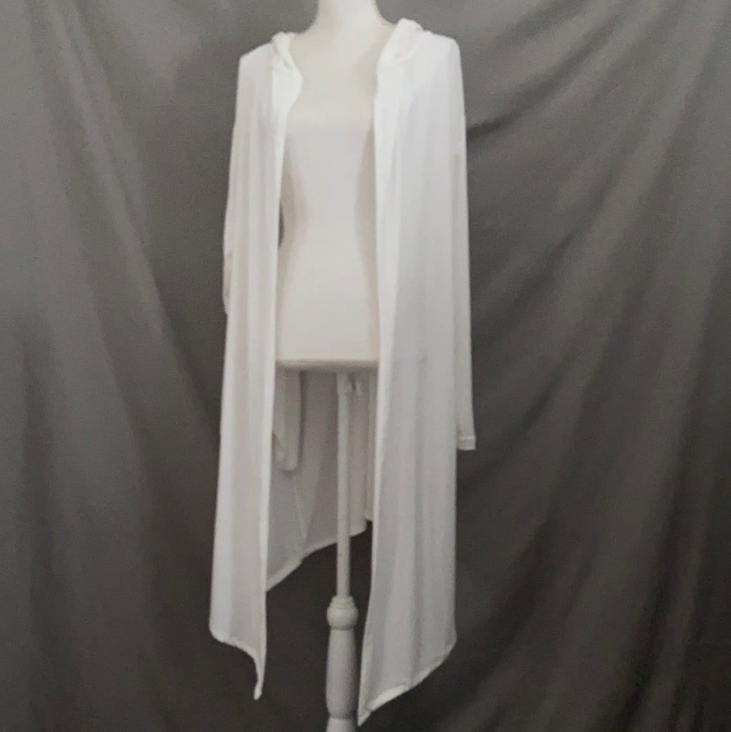 Long Sleeve White Bamboo Kimono Duster Robe UNISEX