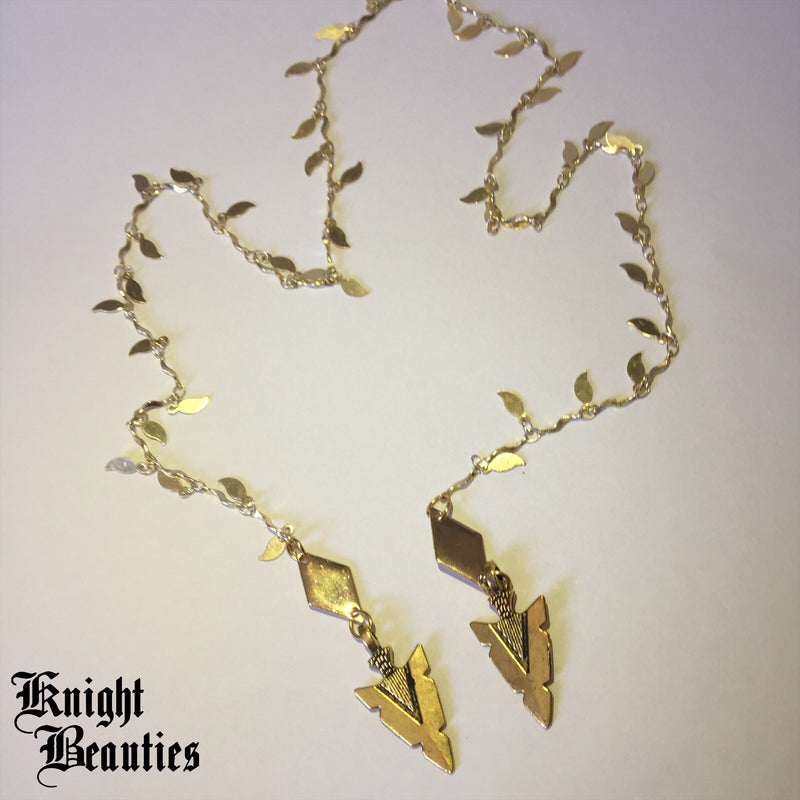 Aphrodite’s Royal Veil W/ Gold Arrows Face Chain or Necklace